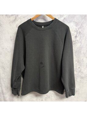 Vuori Sweatshirt Black Crew Neck Size Large Organic Cotton